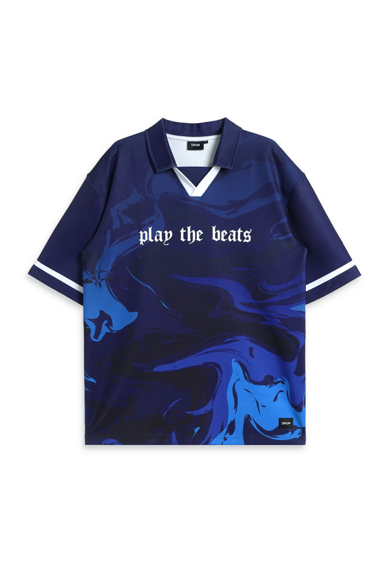 DRUM SELECT Play The Beats Polo Jersey- Navy